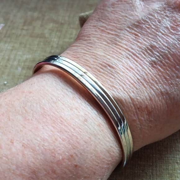 24K Electroplated Bangle Cuff Bracelet - Picture 6 of 6